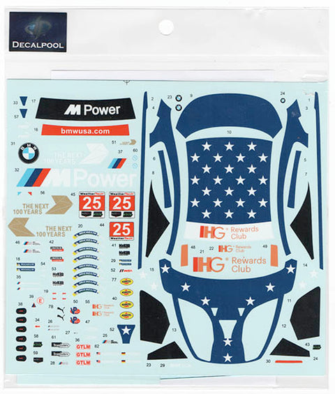 Decal Pool DP200 1/24 BMW M6 GT3 RLL USA #25 GTLM '16