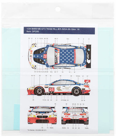 Decal Pool DP200 1/24 BMW M6 GT3 RLL USA #25 GTLM '16