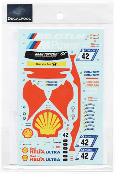 Decal Pool DP210 1/24 BMW M6 GT3 Shell #42 Nurb. 2017
