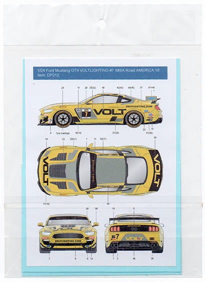 Decal Pool DP212 1/24 Ford Mustang GT4 Volt Lighting #7 IMSA 2017