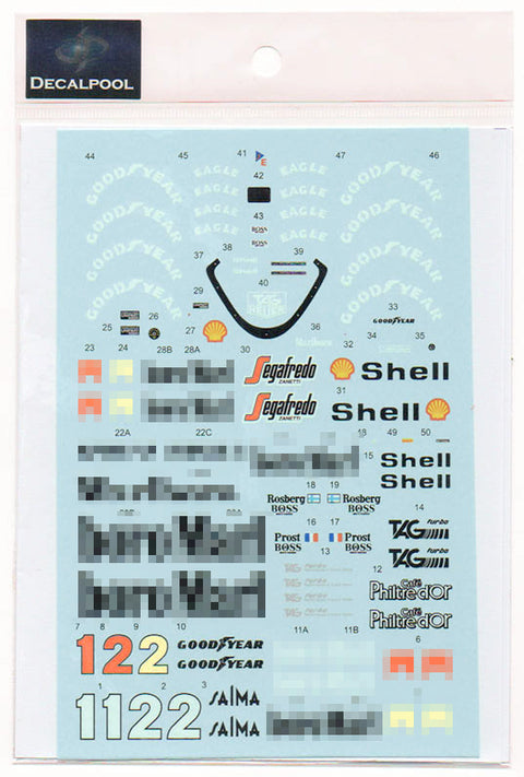 Decal Pool DP255 1/20 Mclaren MP4/2C #1/2