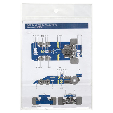 Decal Pool DP256 1/20 Tyrrell P34 Six Wheeler 1976 Full Sponsor