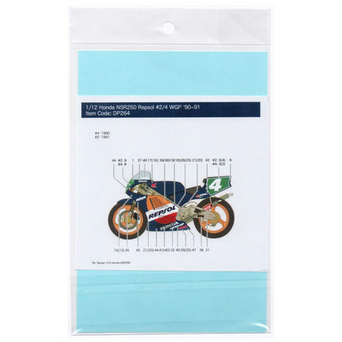 Decal Pool DP264 1/12 Honda NSR250 Repsol #3/5 WGP '91 (decal only)