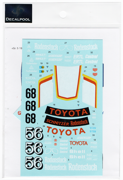 Decal Pool DP268 1/24 Toyota Celica LB Turbo #68/56 Group 5 1977