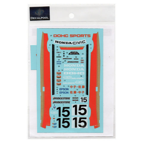 Decal Pool DP276 1/24 Honda Civic Mugen Si Group A 1986