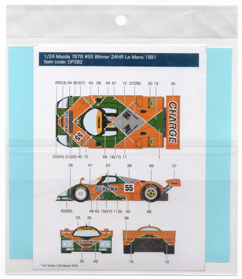 Decal Pool DP282 1/24 Mazda 787B LeMan 1991 for Tamiya