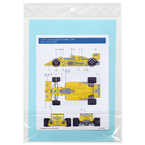 Decal Pool DP283 1/12 Lotus Honda 99T Camel 1987 Full Decal