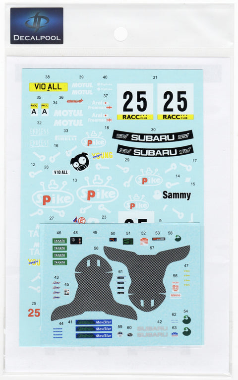 Decal Pool DP287 1/24 Subaru Impreza WRX Spike Arai Version Rally de Catalunya 2000