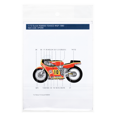 Decal Pool DP289 1/12 Suzuki RGB500 Texaco #10 WGP 1981