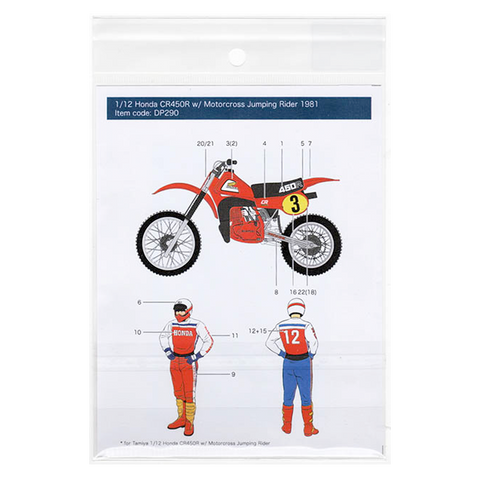 Decal Pool DP290 1/12 Honda CR450R Motorcross + Motorcross Rider 1981