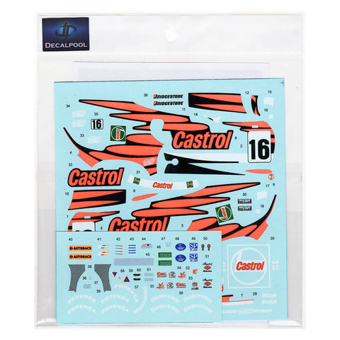 Decal Pool DP297 1/24 Honda NSX Mugen Castrol #16 JGTC 1998