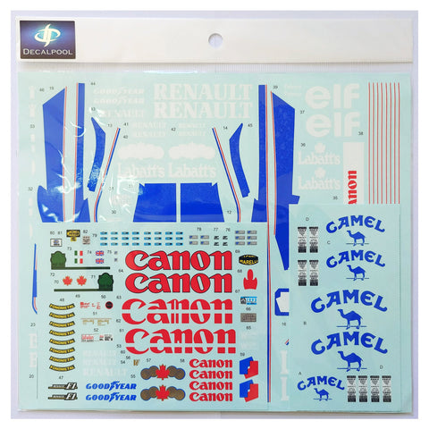 Decal Pool DP308 1/12 Williams FW14B Camel Full Decal