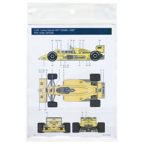 Decal Pool DP326 1/20 Lotus Honda 99T Camel 1987 Full Decal
