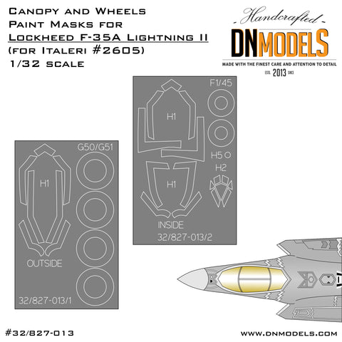 DN Models 32/827-013 1/32 F-35A Canopy (Italeri 2506) 1/32