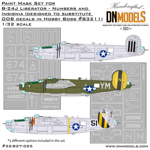 DN Models 32/827-025 1/32 Liberator B-24J Insignia (3 options) 1/32