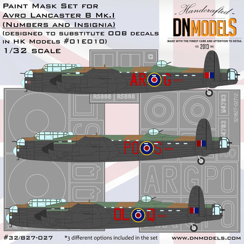 DN Models 32/827-027 1/32 Avro Lancaster B Mk.I (HK Models 01E010) Insignia (3 options)