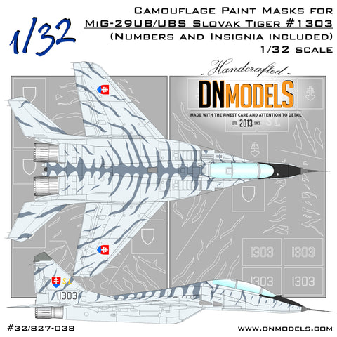 DN Models 32/827-038 1/32 Mig-29UB Tiger Camo 1/32