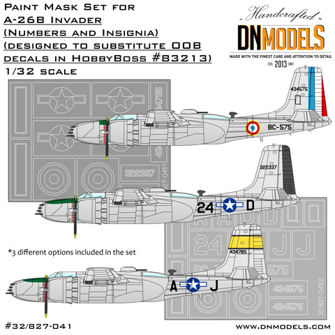 DN Models 32/827-041 1/32 A-26B Invader INSIGNIA (for HobbyBoss 83213) 1/32