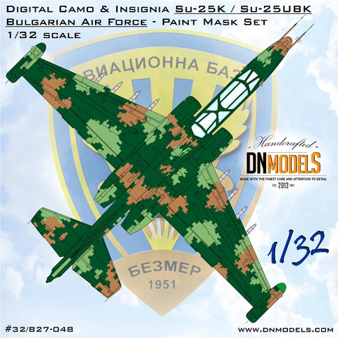 DN Models 32/827-048 1/32 Bulgarian Digital Su-25K / Su-25UBK Camouflage & Insignia Paint Mask Set 1/32