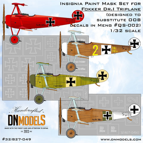 DN Models 32/827-049 1/32 Fokker DR.I Triplane Insignia (for Meng kits) 1/32