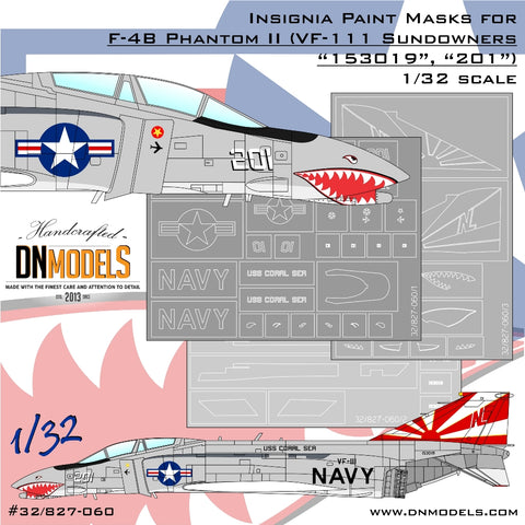 DN Models 32/827-060 1/32 F-4B Phantom II (VF-111 Sundowners 153019, 201) 1/32