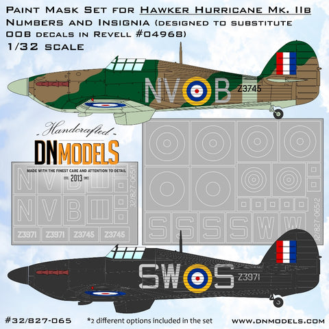 DN Models 32/827-065 1/32 Hawker Hurricane Mk. Iib (Revell 04968) Insignia (2 options) 1/32