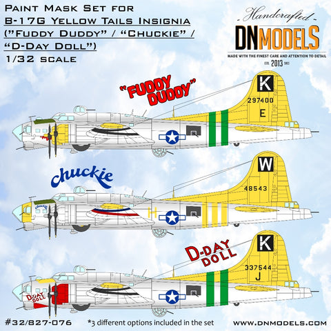 DN Models 32/827-076 1/32 B-17G Yellow Tails Insignia (3 options) 1/32