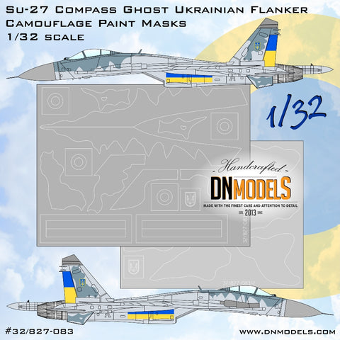 DN Models 32/827-083 1/32 Su-27 Compass Camo Paint Masks set 1/32
