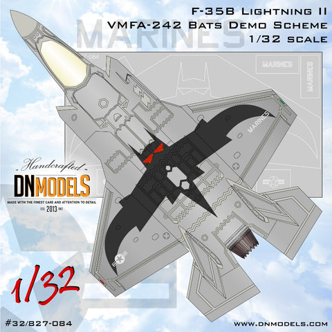 DN Models 32/827-084 1/32 F-35B Lightning II VMFA-242 Bats Demo Plane 1/32