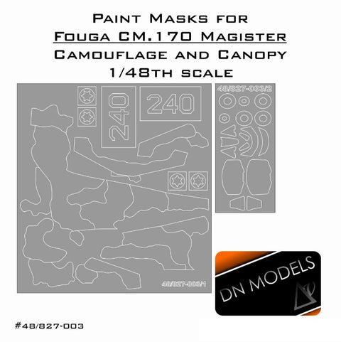 DN Models 48-827-003 1/48 Fouga Magister CM.170 - camo and canopy