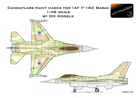 DN Models 48-827-007 1/48 IAF F-16C Barak (Camo masks)