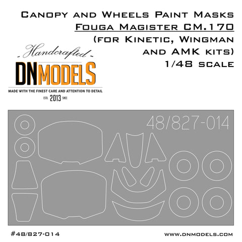 DN Models 48-827-014 1/48 Fouga Magister CM.170 Canopy (for Kinetic, Wingman and AMK?kits)