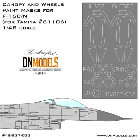 DN Models 48-827-032 1/48 F-16C/N Canopy (Tamiya 61106)