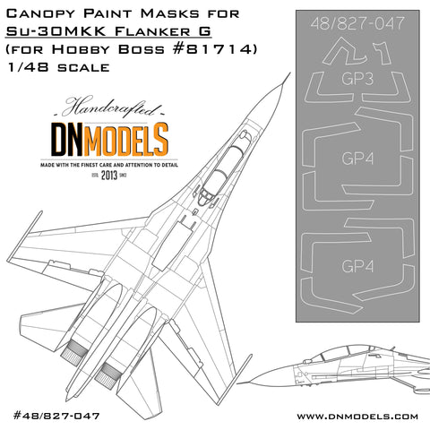 DN Models 48-827-047 1/48 Su-30MKK Canopy (Hobby Boss 81714)