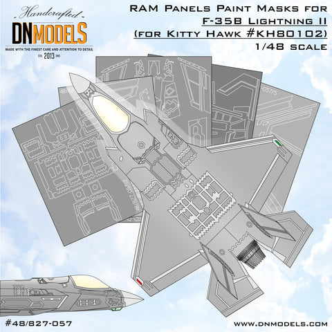 DN Models 48-827-057 1/48 F-35B RAM Panels MASKS (Kitty Hawk KH80102)