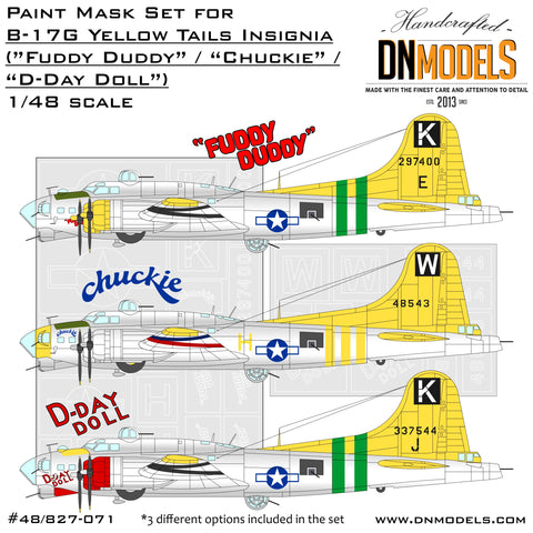 DN Models 48-827-071 1/48 B-17G Yellow Tails Insignia (3 options)