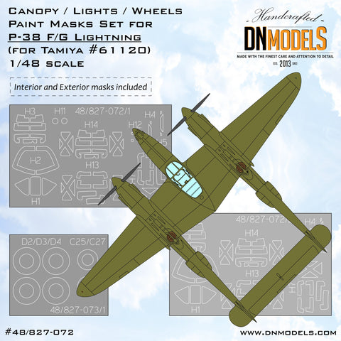 DN Models 48-827-072 1/48 P-38 F/G Lightninhg Canopy (Tamiya 61120) (Interior + Exterior)