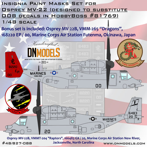 DN Models 48-827-088 1/48 Ospray MV-22 Insignia (2 options)