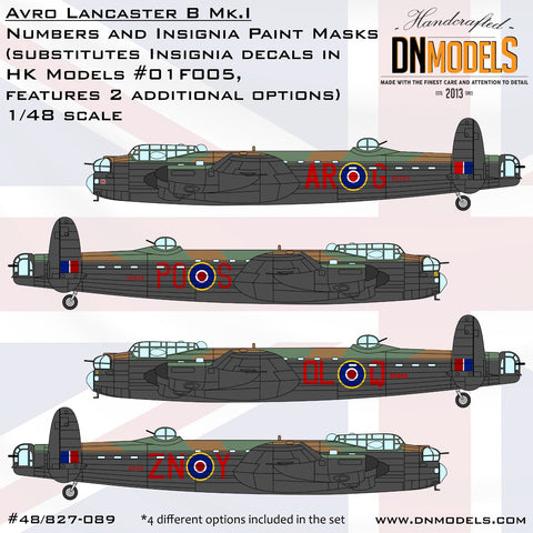 DN Models 48-827-089 1/48 Avro Lancaster B Mk.I (HK Models 01F005) Insignia (4 options)