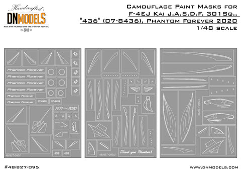 DN Models 48-827-095 1/48 F-4EJ Kai J.A.S.D.F. 301Sq., "436" (07-8436), Phantom Forever 2020 Paint Mask Set