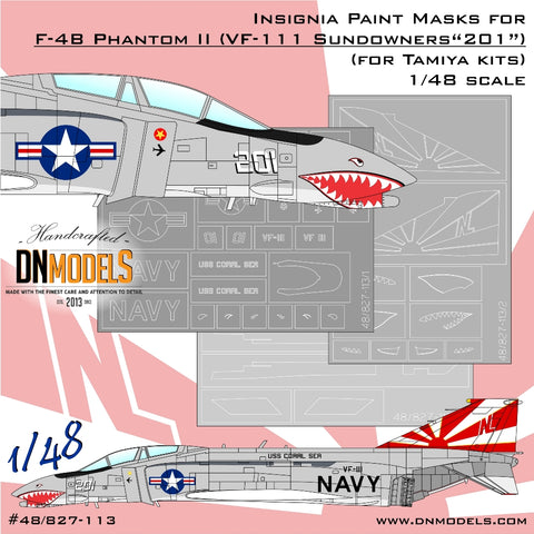 DN Models 48-827-113 1/48 F-4B Phantom II (VF-111 Sundowners 153019, 201) (for Tamiya kits)