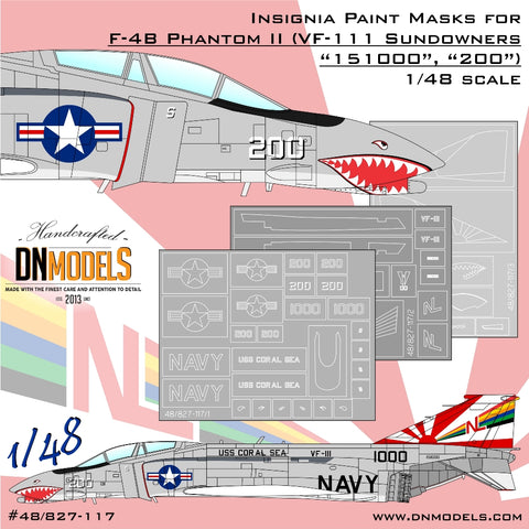 DN Models 48-827-117 1/48 F-4B Phantom II (VF-111 Sundowners 151000, 200)