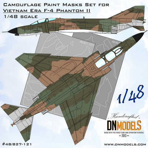 DN Models 48-827-121 1/48 F-4 Phantom II Vietnam Era Camo Paint Masks