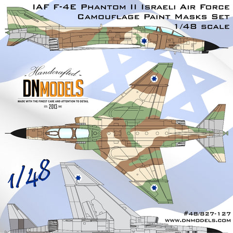 DN Models 48-827-127 1/48 IAF F-4E Phantom II Israeli Air Force Camouflage Paint Masks Set