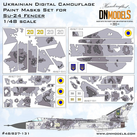 DN Models 48-827-131 1/48 Su-24 Fencer Ukrainian Digital Camo "20"