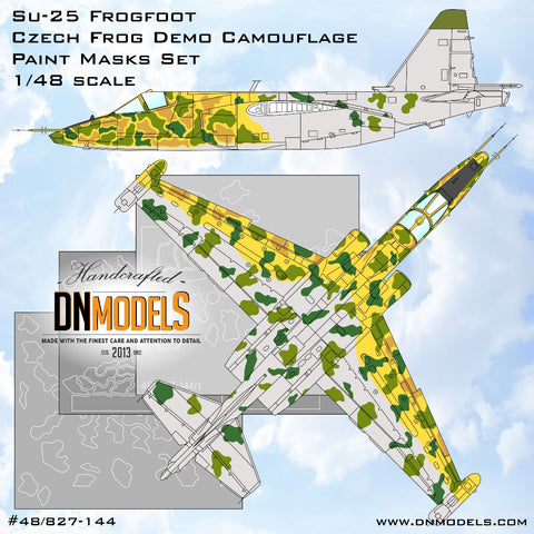 DN Models 48-827-144 1/48 Su-25 Frogfoot Czech Frog Demo Camouflage Paint Masks Set
