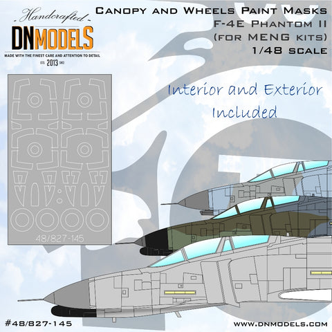 DN Models 48-827-145 1/48 F-4E / F-4G Phantom II Canopy & Wheels (Meng LS-017, LS-015)