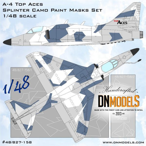 DN Models 48-827-158 1/48 A-4 Top Aces Splinter Camouflage Paint Masks set