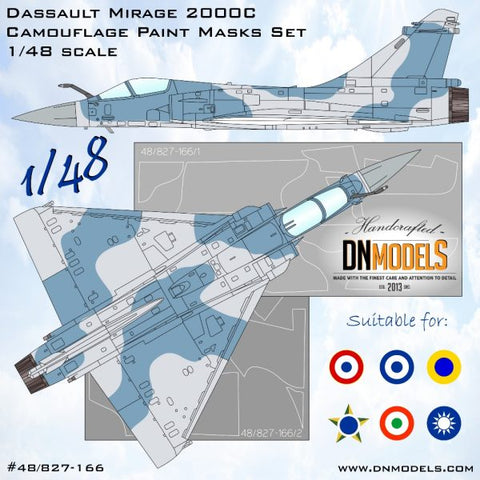 DN Models 48-827-166 1/48 Mirage 2000C Camouflage Paint Mask set
