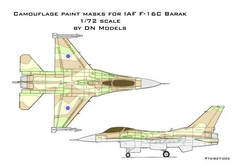 DN Models 72-827-002 1/72 IAF F-16C Barak (Camo masks)